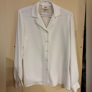 Talbots Classic White Button Down Blouse